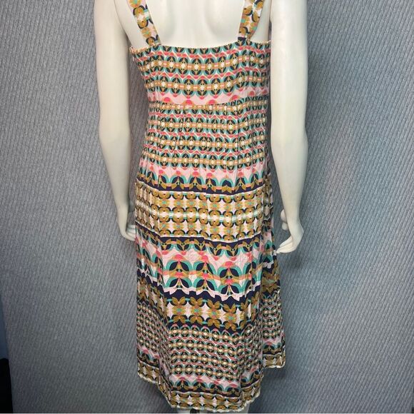ANTONIO MELANI Multicolor Geometric Sleeveless Maxi Dress Size 8 Art Comfort - Picture 6 of 12
